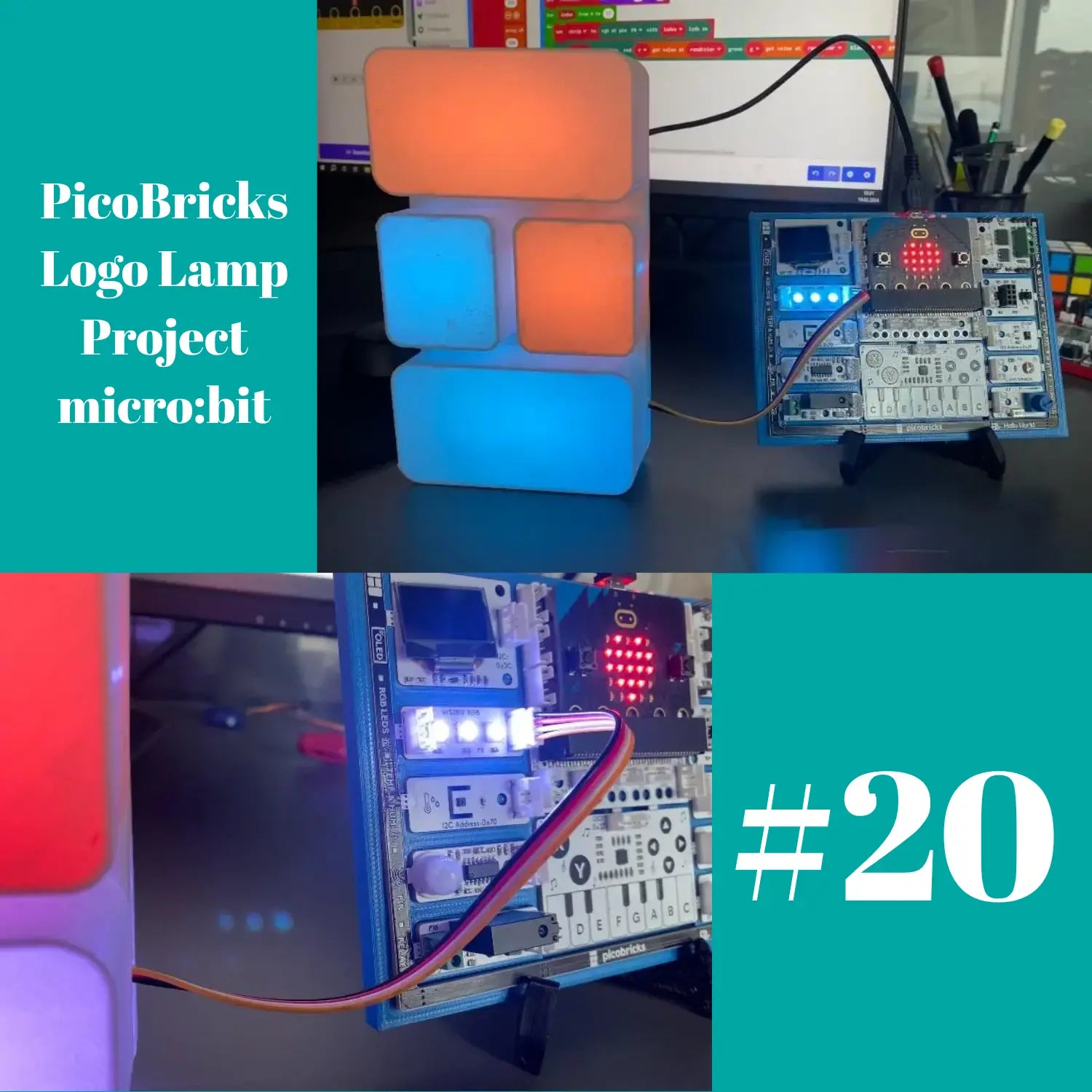 #20 PicoBricks Logo Lamp Project With micro:bit