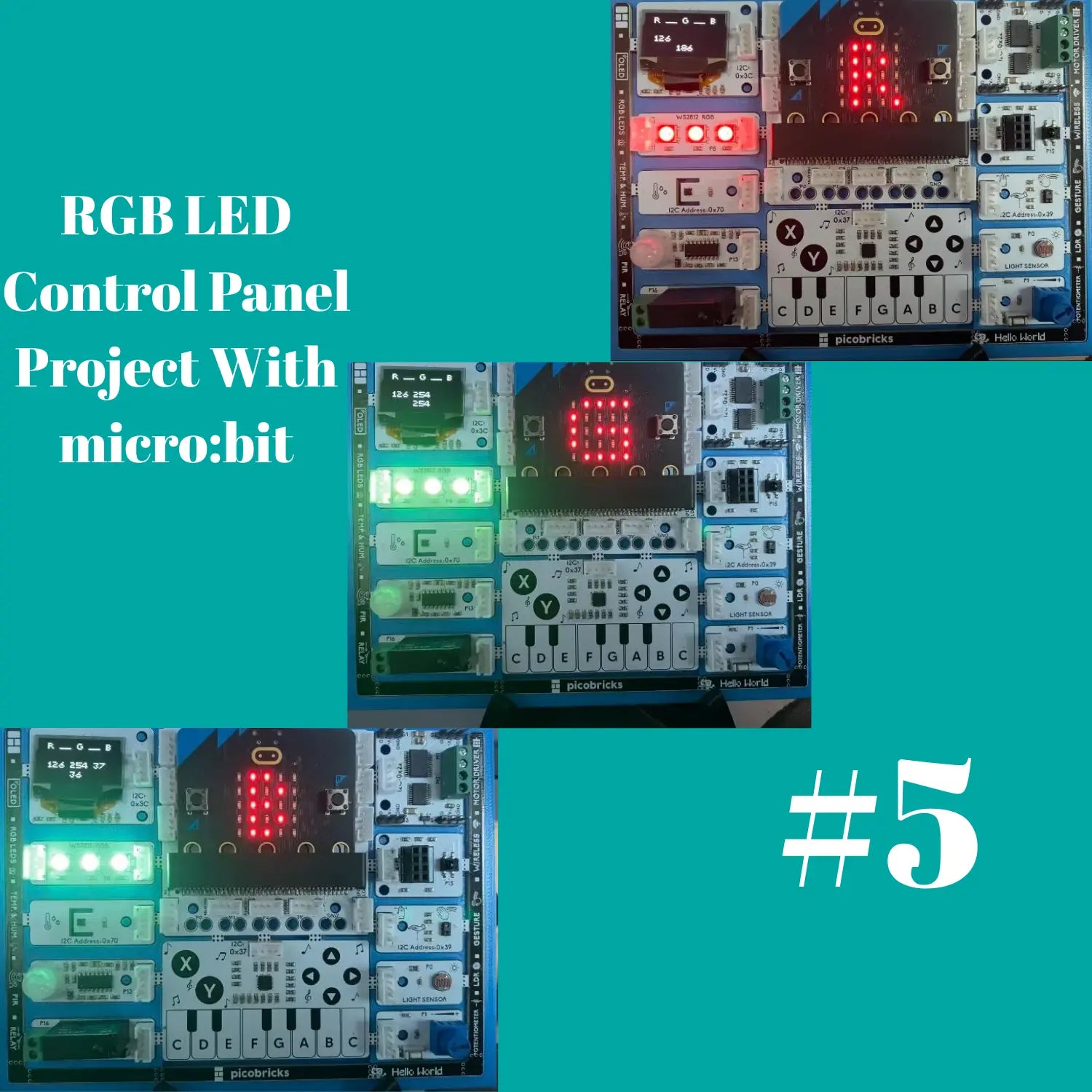 #5 RGB LED Control Panel Project With micro:bit