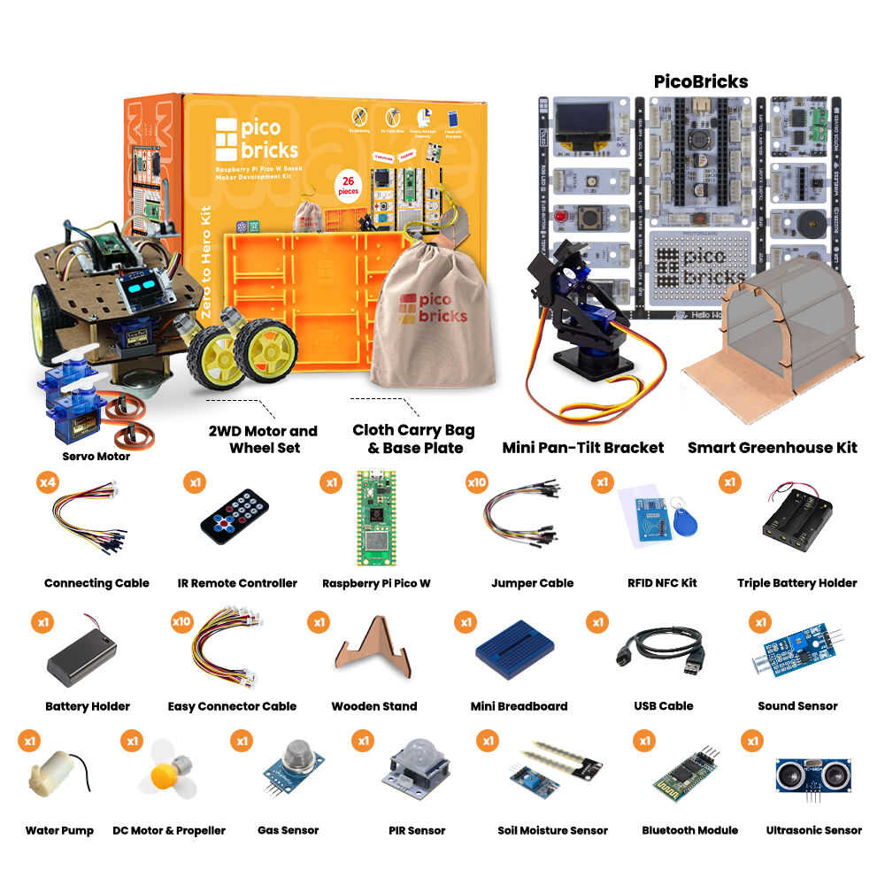 PicoBricks Zero to Hero Kit: All in One Robotic Kit